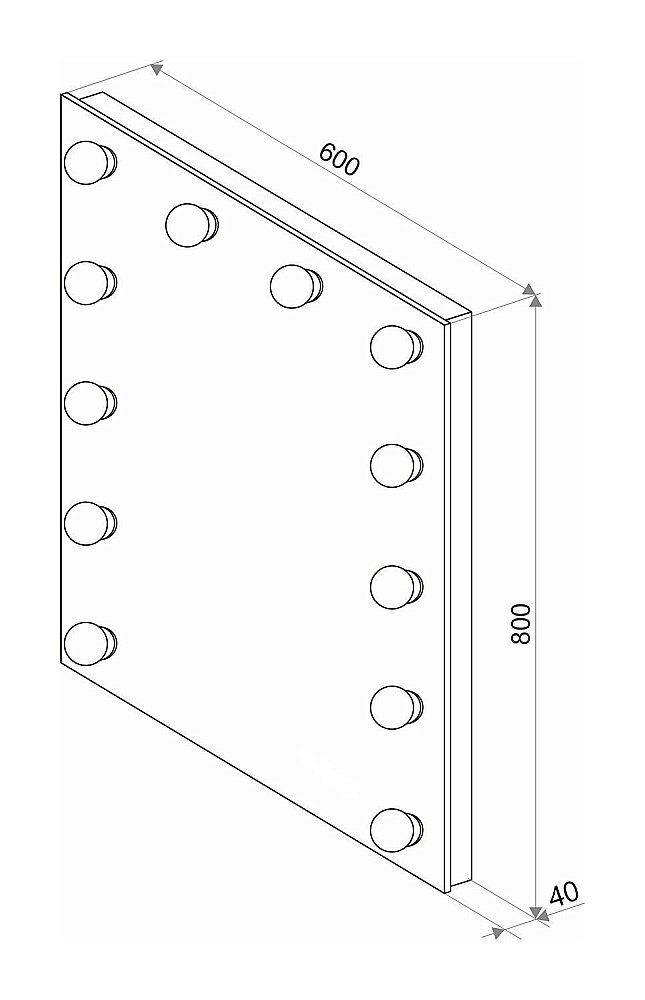 Зеркало гримерное Континент Бриджит ЗГП03 60x80 в ванную от интернет-магазине сантехники Sanbest