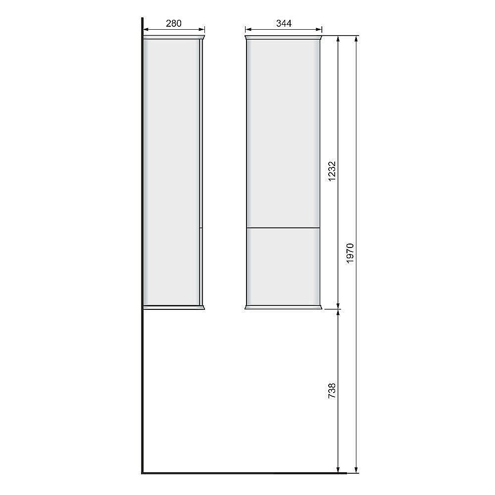 Пенал Jorno Pastel 125 Белый для ванной в интернет-магазине сантехники Sanbest
