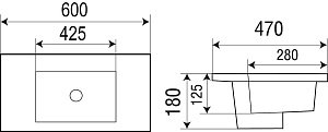 Раковина WeltWasser DEILBACH 7506-60 белый глянец купить в интернет-магазине Sanbest