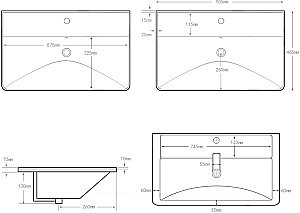 Тумба напольная с раковиной Aquanet Ирис New 90 336309+329250 белая глянцевая для ванной в интернет-магазине Sanbest