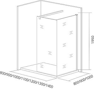 Душевое ограждение Good Door WALK IN SP+P + SP 80x140 черный матовый купить в интернет-магазине Sanbest