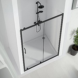 Душевая дверь Good Door Cube WTW 130 КУ00028 стекло прозрачное/профиль черный матовый купить в интернет-магазине Sanbest