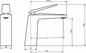 Смеситель для раковины Boheme Venturo 371-SGM сталь глянец купить в интернет-магазине сантехники Sanbest