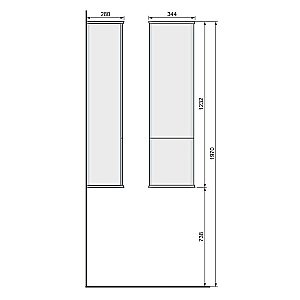 Пенал Jorno Pastel 125 Белый для ванной в интернет-магазине сантехники Sanbest