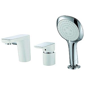 Смеситель на борт ванны D&K Берлин Штайнвайс классик DA1434916 белый матовый/хром купить в интернет-магазине сантехники Sanbest