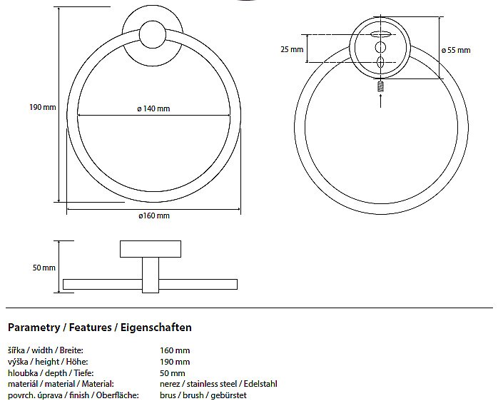 Кольцо для полотенец Bemeta Neo 104104065 купить в интернет-магазине сантехники Sanbest