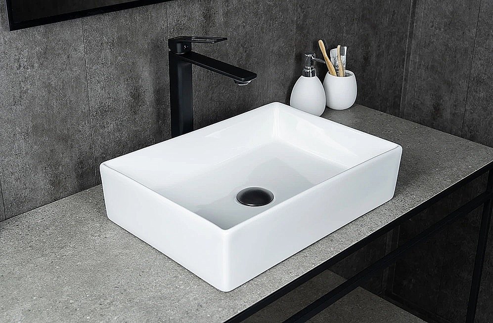 Раковина накладная Gid Geometrico 45 N1204 51225 белая купить в интернет-магазине Sanbest