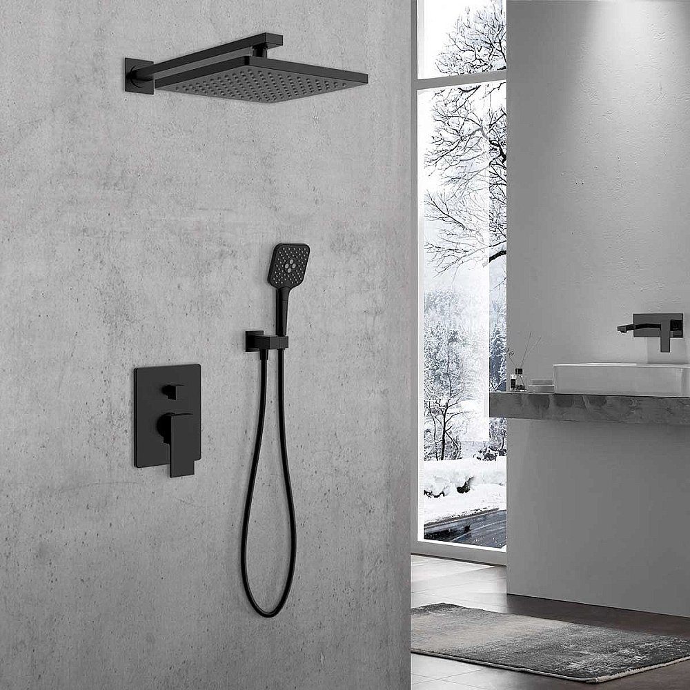 Душевая система Vincea Next VSFW-1N1MB черная матовая купить в интернет-магазине сантехники Sanbest