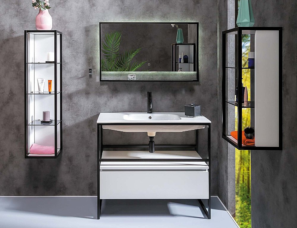 Тумба с раковиной Armadi Art Loft 120 белая для ванной в интернет-магазине Sanbest