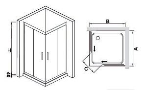 Душевой уголок RGW Hotel HO-31 100х100 купить в интернет-магазине Sanbest