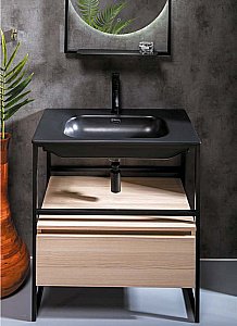 Тумба с раковиной Armadi Art Loft 80 светлое дерево для ванной в интернет-магазине Sanbest