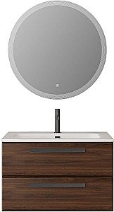 Тумба с раковиной Cezares ECO-CER-N 80 ECO-CER-N-800-2C-SO-NCS-P орех шоколад софт для ванной в интернет-магазине Sanbest