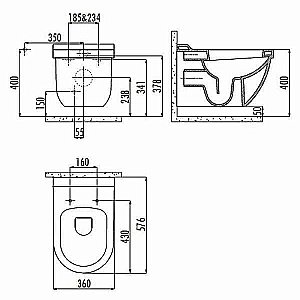 Унитаз подвесной Creavit Dream DR320.00100 белый купить в интернет-магазине Sanbest