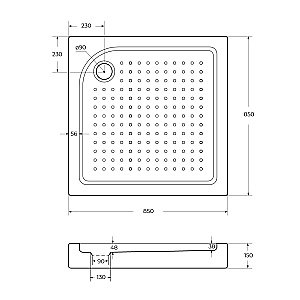Душевой поддон Belbagno TRAY-BB-A-85-15-W 85х85 белый купить в интернет-магазине Sanbest