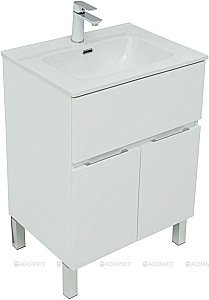 Тумба с раковиной Aquanet Алвита New 277546 60 белый матовый для ванной в интернет-магазине Sanbest