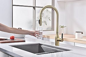 Смеситель для кухни Paulmark Universal Un213880-LG светлое золото купить в интернет-магазине сантехники Sanbest