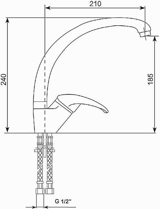 Смеситель для кухни MIXLINE ML-GS02 532450 белый купить в интернет-магазине сантехники Sanbest