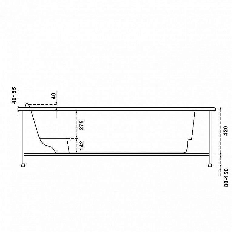 Ванна BAS Мартиника 160x85 купить в интернет-магазине Sanbest