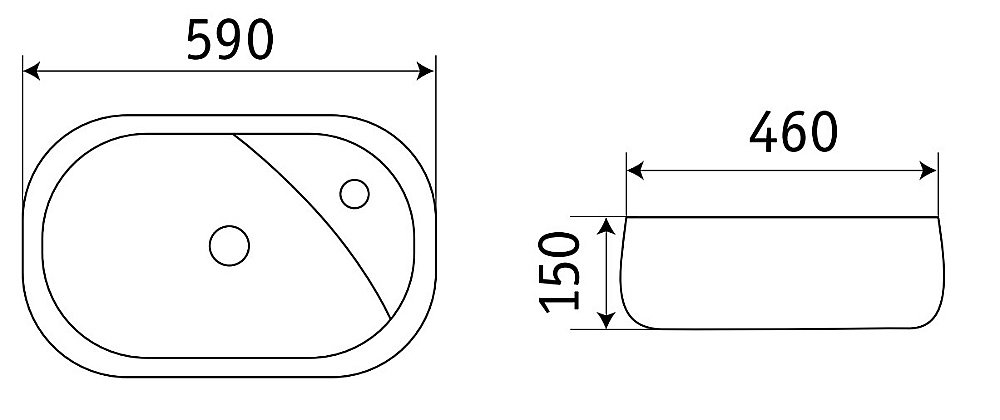 Раковина накладная CeramaLux N 59 72442 белая купить в интернет-магазине Sanbest