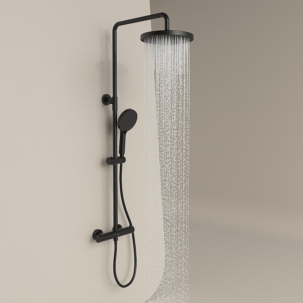 Душевая система Sancos Teo SC11001MB черный матовый купить в интернет-магазине сантехники Sanbest