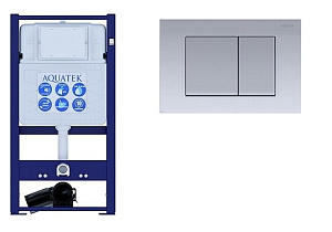 Инсталляция для унитаза Aquatek INS-0000016 с кнопкой KDI-0000011 хром матовый купить в интернет-магазине сантехники Sanbest