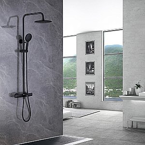 Душевая система Abber Thermostat AF8516BL черная матовая купить в интернет-магазине сантехники Sanbest