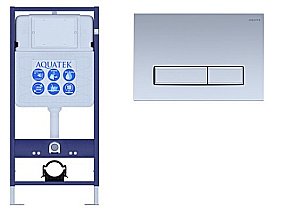 Инсталляция для унитаза Aquatek Standart INS-0000012 с кнопкой KDI-0000027 никель купить в интернет-магазине сантехники Sanbest