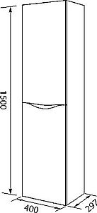 Шкаф-пенал IDDIS Cloud CLO40W0i97 40 белый для ванной в интернет-магазине сантехники Sanbest