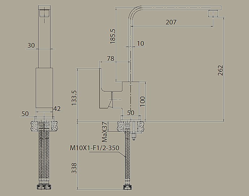 Смеситель для кухни Migliore Kvant 26096 высокий купить в интернет-магазине сантехники Sanbest