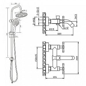 Душевая система Orange Mia M34-933b черный матовый купить в интернет-магазине сантехники Sanbest