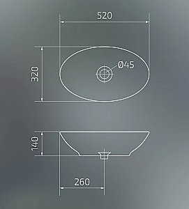 Раковина накладная Gid Lago 52 N9021 51109 белая купить в интернет-магазине Sanbest