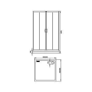 Душевой уголок Aquanet AQ8 90x90 стекло матовое/профиль белый купить в интернет-магазине Sanbest