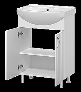 Тумба с раковиной Misty Изео - 60 Э-Изе01060-021Н белая для ванной в интернет-магазине Sanbest