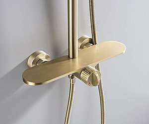 Душевая система Bronze de Luxe Icon 80112CG золото матовое купить в интернет-магазине сантехники Sanbest