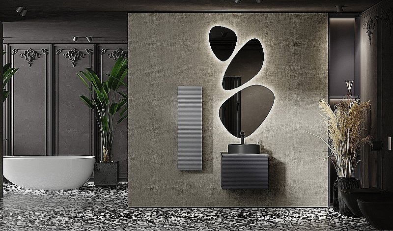 Тумба с раковиной Jorno Stone 60 антрацит для ванной в интернет-магазине Sanbest