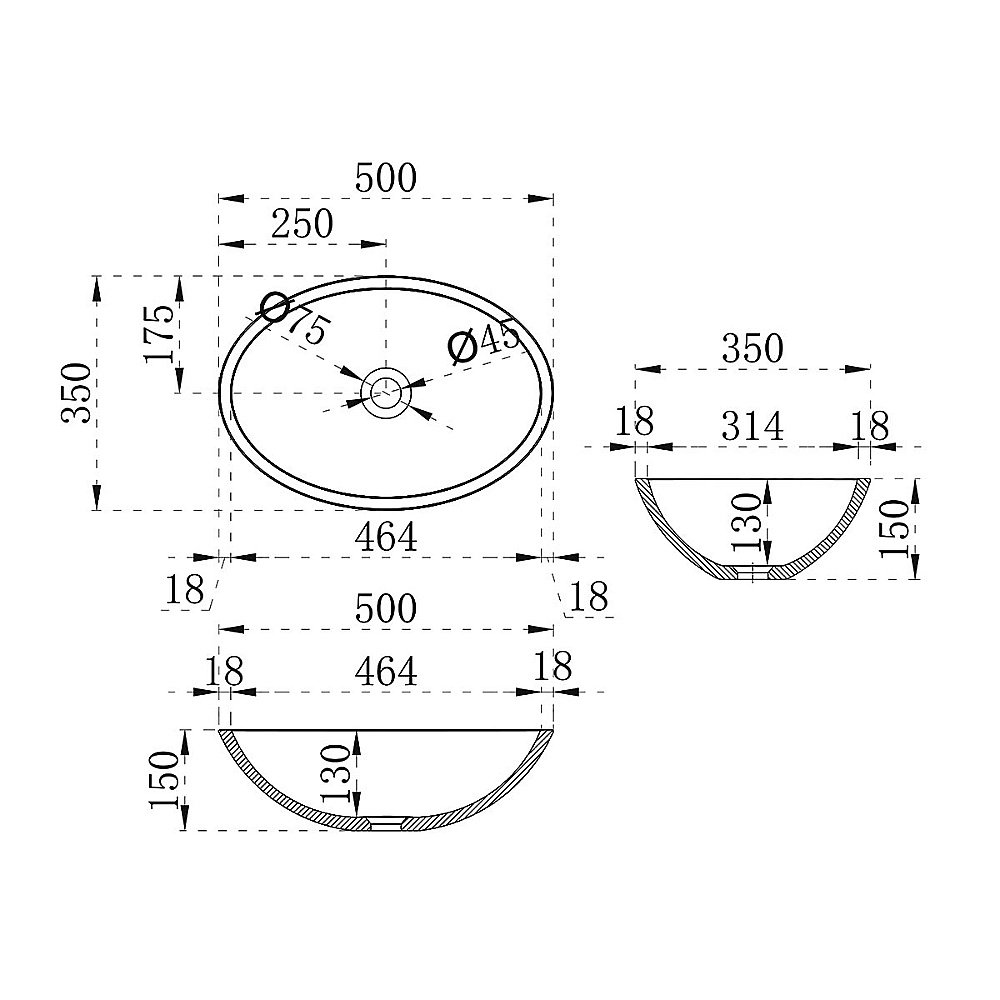 Раковина накладная Vincea 50 VBS-6T11B черная купить в интернет-магазине Sanbest