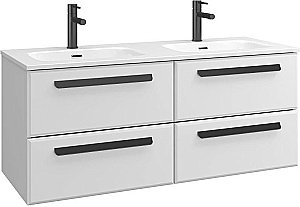 Тумба с раковиной Cezares ECO-CER-N 120 ECO-CER-N-1200-4C-SO-2-BL белая глянцевая для ванной в интернет-магазине Sanbest