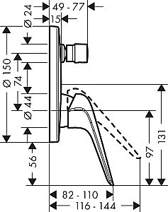 Смеситель для душа Hansgrohe Novus 71045000 купить в интернет-магазине сантехники Sanbest