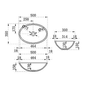 Раковина накладная Vincea 50 VBS-6T11B черная купить в интернет-магазине Sanbest