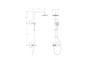 Душевая система WONZON & WOGHAND MUSE Corno, Темный графит (WW-A30653-BGG) купить в интернет-магазине сантехники Sanbest