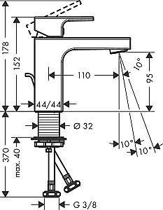 Смеситель для раковины Hansgrohe Vernis Shape 100 71568000 купить в интернет-магазине сантехники Sanbest