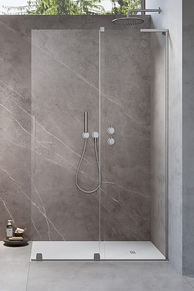 Душевое ограждение Radaway Furo SL Brushed Nickel Walk-in 120 10306638-91-01 стекло прозрачное/профиль брашированный никель купить в интернет-магазине Sanbest