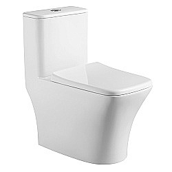 Унитаз моноблок Azario Teano AZ-8621 белый, безободковый, с крышкой микролифт купить в интернет-магазине Sanbest