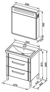 Зеркальный шкаф Aquanet Лукка 70 купить в интернет-магазине сантехники Sanbest
