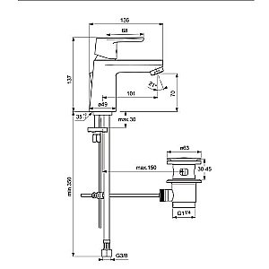 Смеситель для раковины Ideal Standard Vito B0406AA купить в интернет-магазине сантехники Sanbest