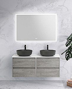 Тумба с раковинами и столешницей BelBagno KRAFT 140 Cemento Grigio для ванной в интернет-магазине Sanbest