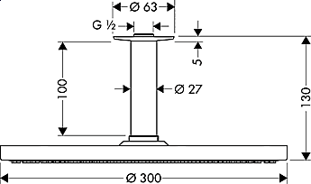 Верхний душ Hansgrohe Raindance AIR 27494000 купить в интернет-магазине сантехники Sanbest