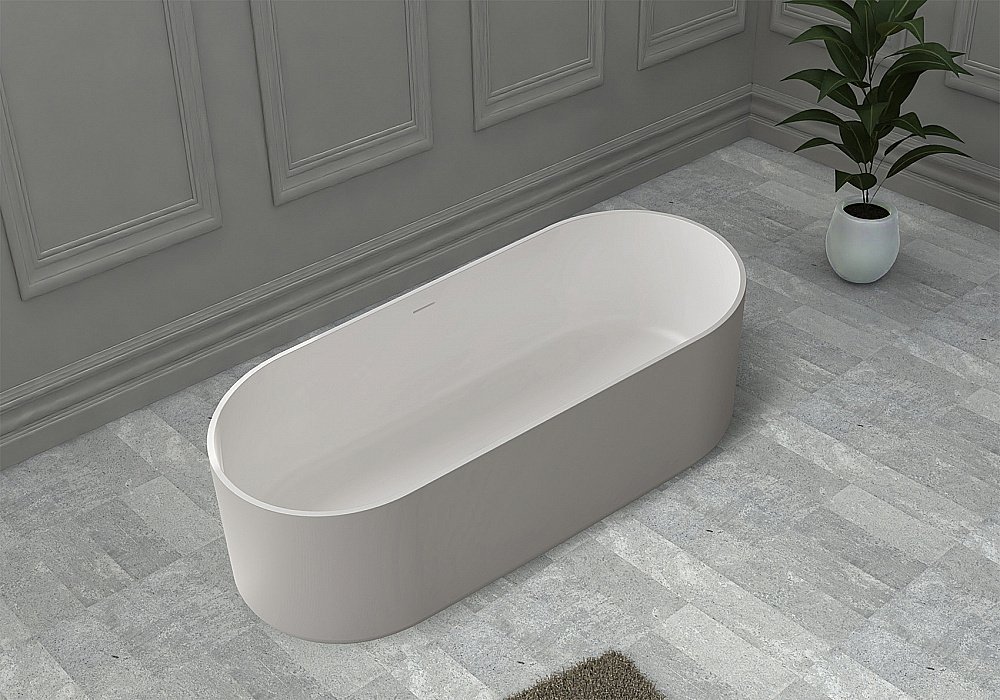 Ванна из искусственного камня ABBER Stein AS9607 170х75 белая матовая купить в интернет-магазине Sanbest