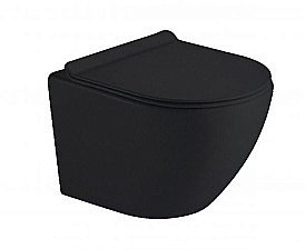 Унитаз подвесной TIMO KULO TK-403МВ безободковый, с крышкой микролифт, черный матовый купить в интернет-магазине Sanbest