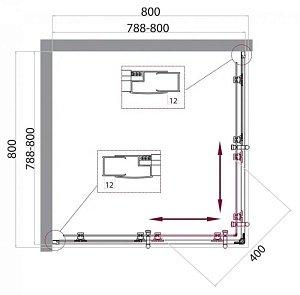 Душевой уголок BelBagno UNO 195-A-2-80 стекло прозрачное купить в интернет-магазине Sanbest